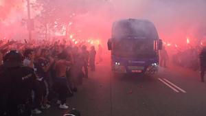 Ambiente antes del encuentro del Barça contra el PSG