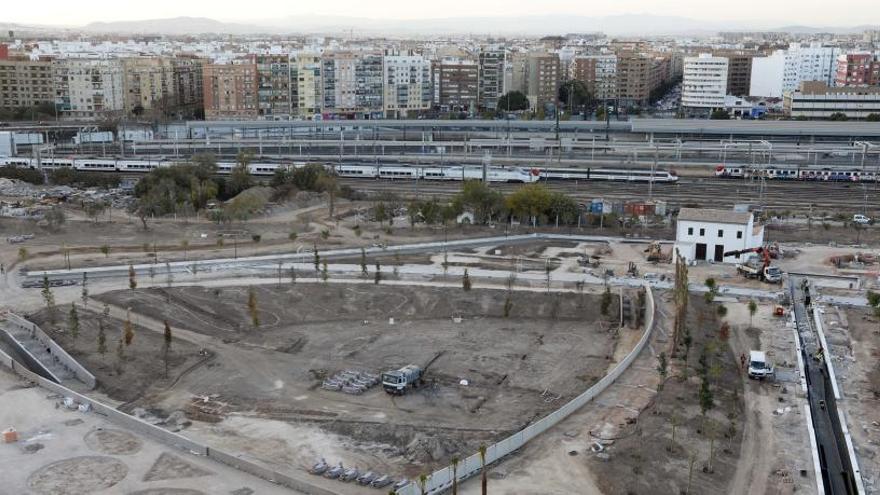 Estado actual de las obras del Parque Central.