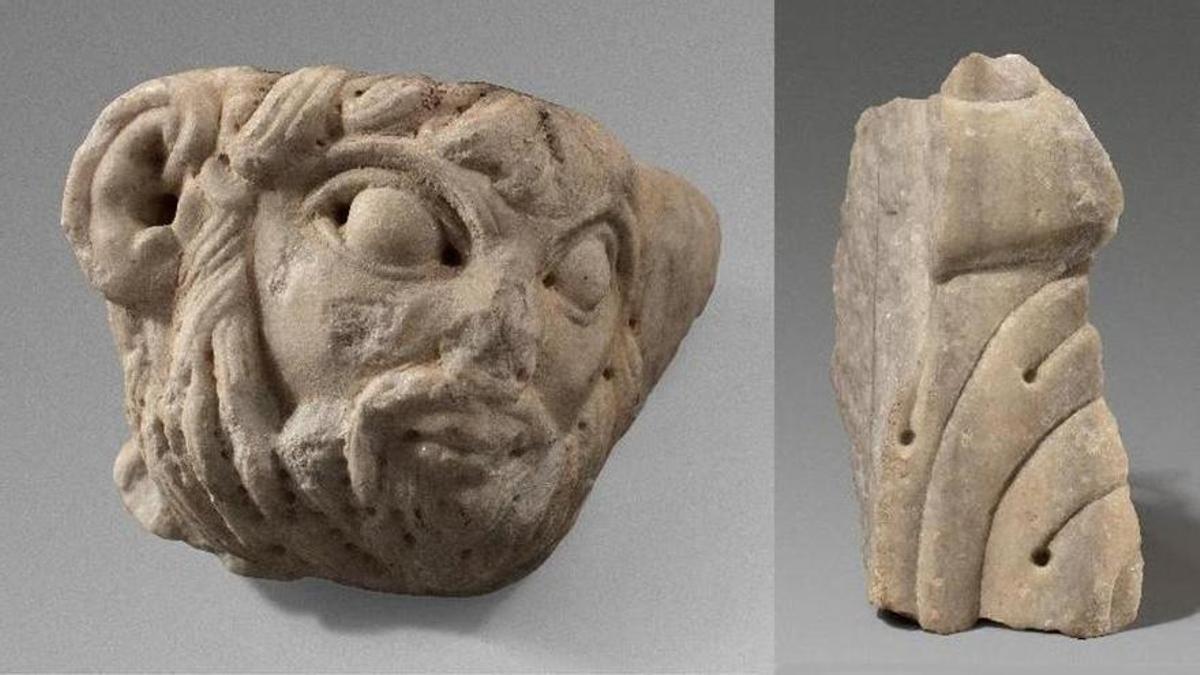 Fragments escultòrics de la portalada perduda de Sant Pere de Rodes.