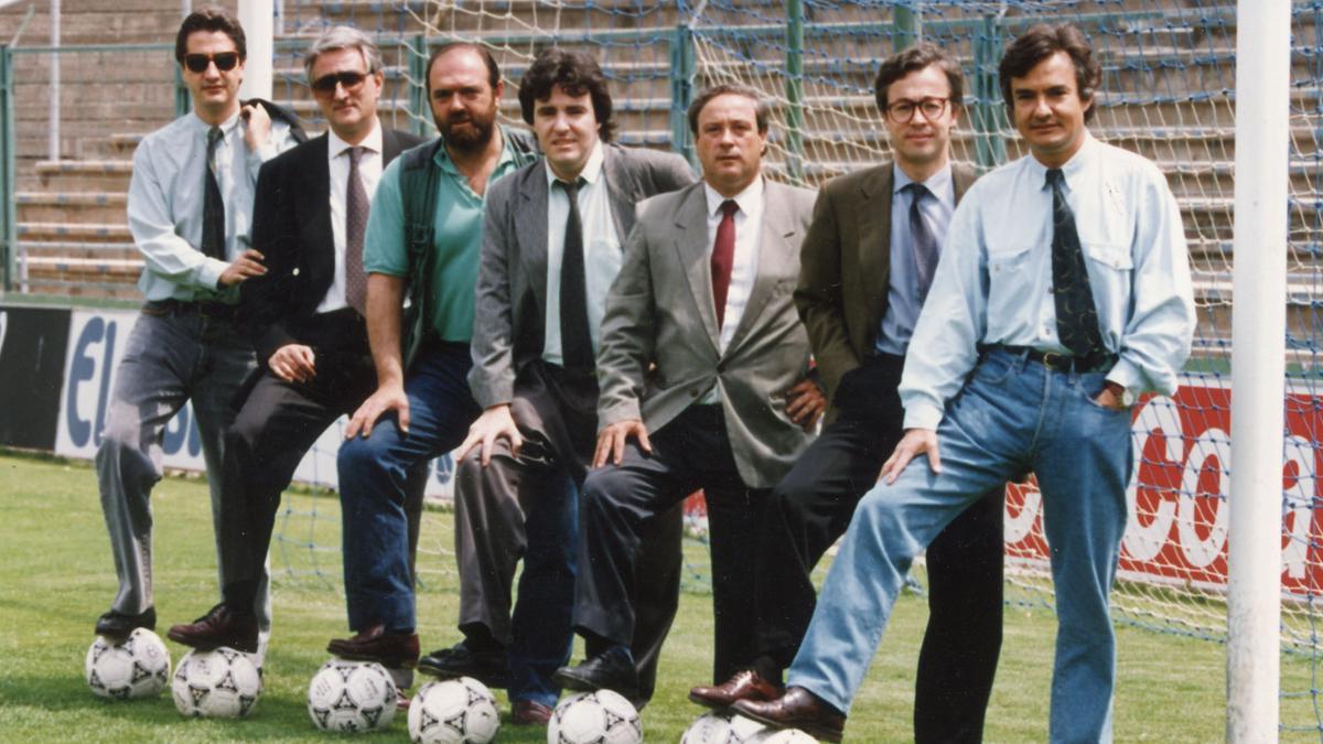 Una imagen de Santi del Moral junto a Miguel Rico, José Luis Carazo, Antoni Campañá, Joan Maria Batlle, Rafa Seguí y Josep Maria Casanovas (de izquierda a derecha)