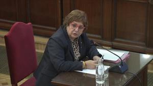 La ’exconsellera’ Dolors Bassa, durante su declaración en el juicio del ’procés’.