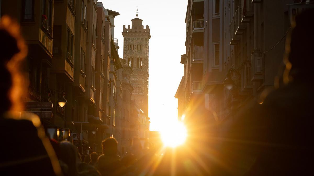 Así fue el solsticio de invierno en la calle Mayor de Zaragoza del año pasado.