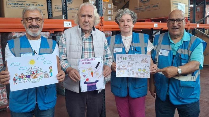 Alumnos del SEK de Pontevedra, entre los participantes en un concurso de dibujo del Banco de Alimentos