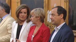 La ministra d’Ocupació, Fátima Báñez, es reuneix amb patronal i sindicats per proposar que les pensions pugin un mínim del 0,25% a partir de l’any que ve.