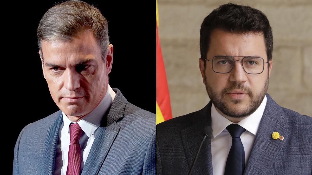 Mesa de diálogo y crisis de Govern. En la foto, Pedro Sánchez y Pere Aragonès.