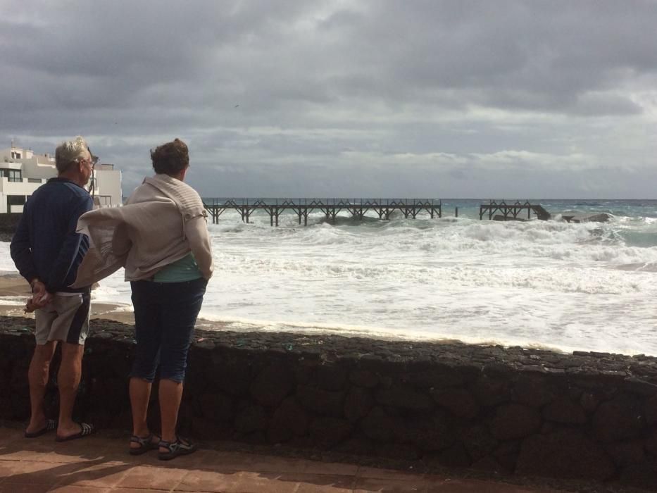 El temporal en distintos puntos de Lanzarote.