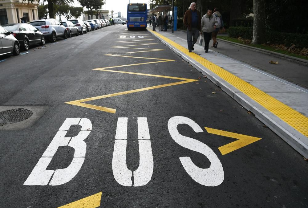 Llegada de los buses interurbanos al centro de A C