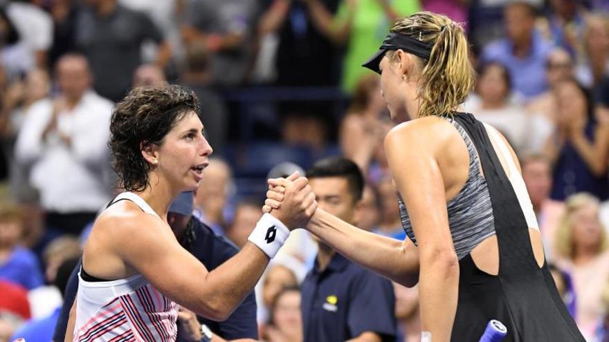 Carla Suárez, a cuartos de final del US Open tras derrotar a Sharapova