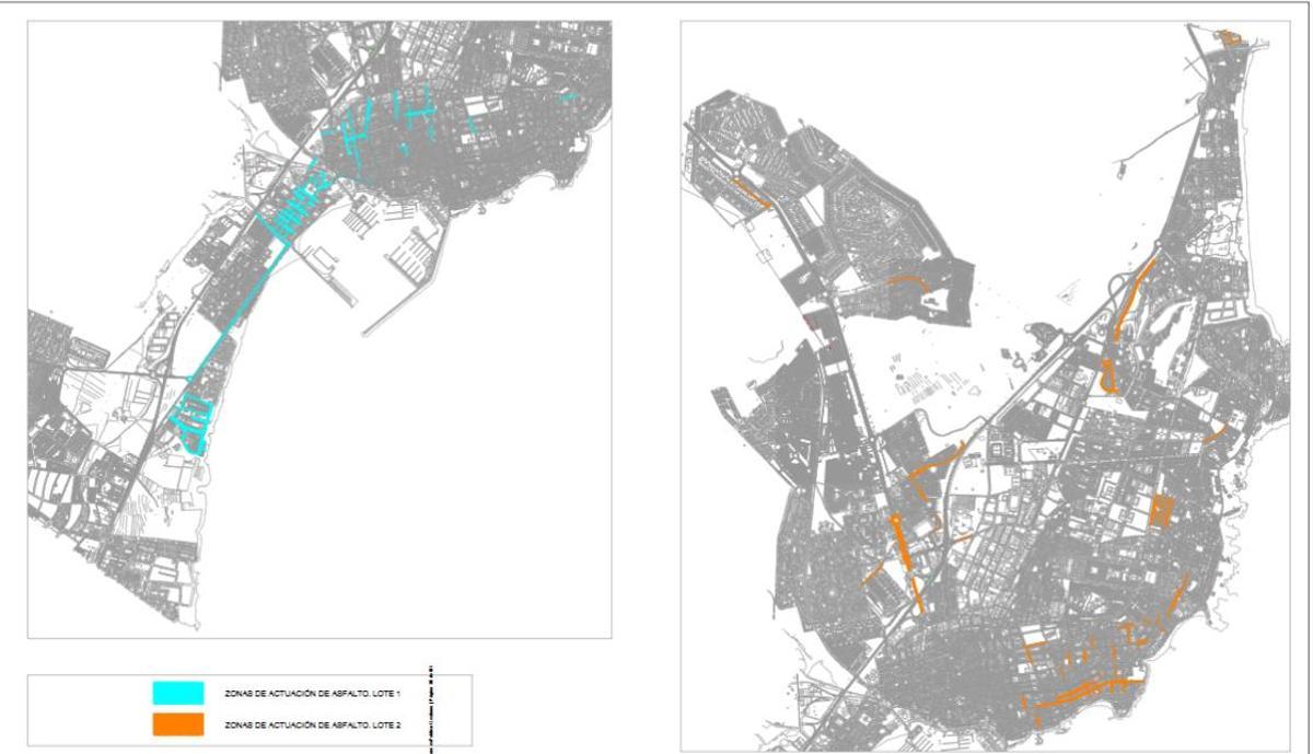 Ámbito de actuación del nuevo plan de asfaltado en el casco urbano de Torrevieja