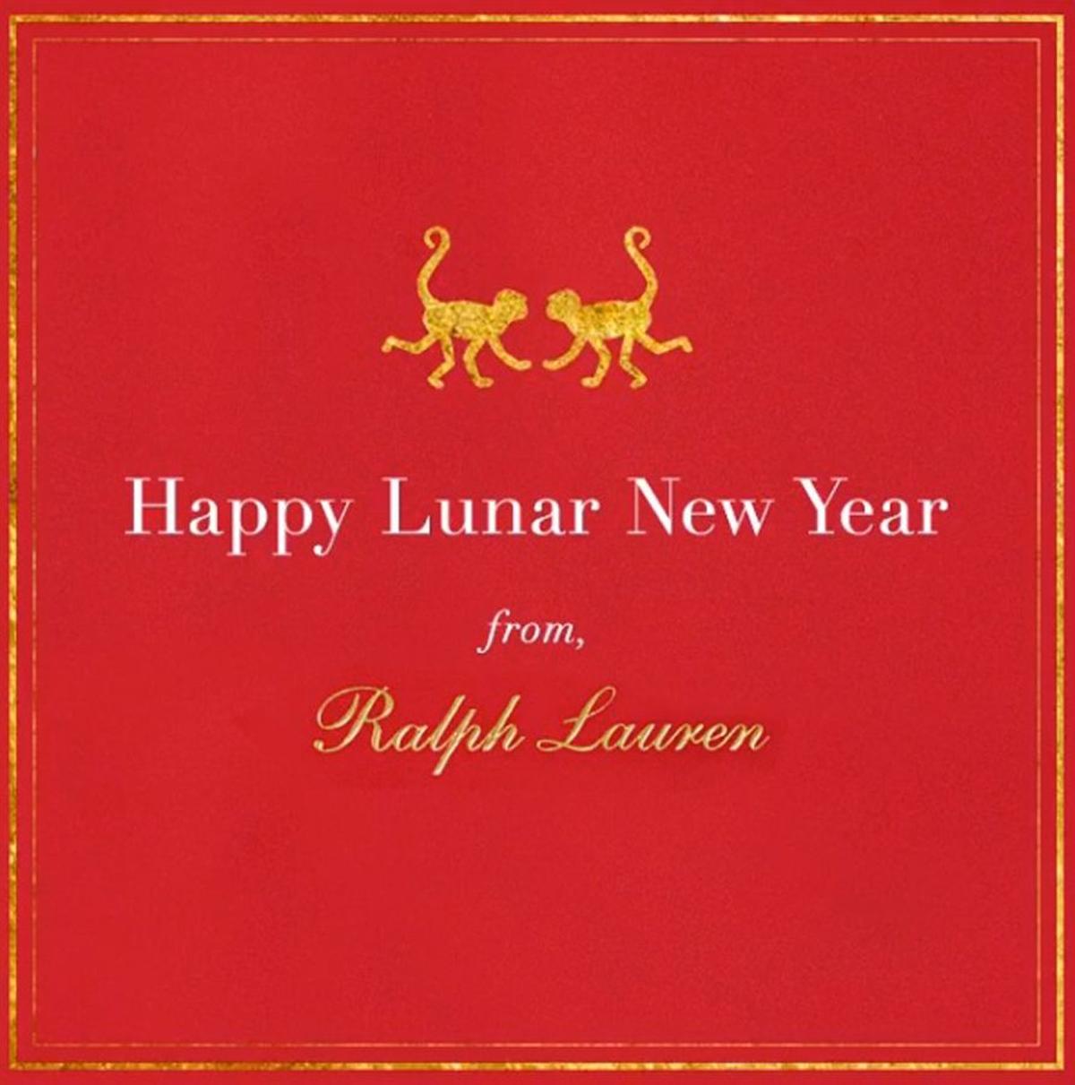 Ralph Lauren felicita el Año Nuevo Lunar