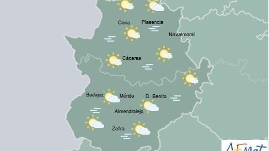 Poco nuboso, nieblas matinales y temperaturas mínimas en descenso