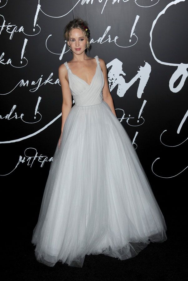 Jennifer Lawrence con vestido de Dior Haute Couture en Nueva York