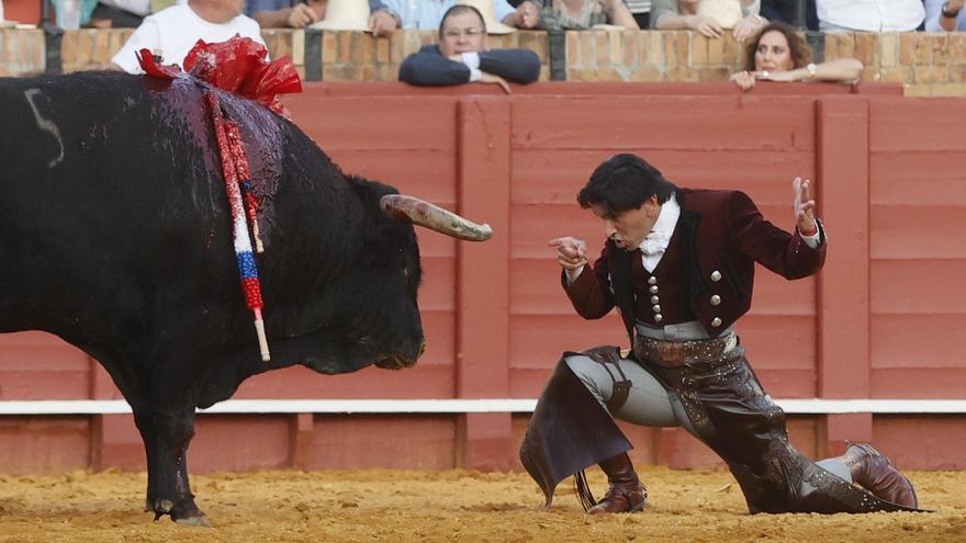 El rejoneador Diego Ventura, este domingo en La Maestranza de Sevilla.