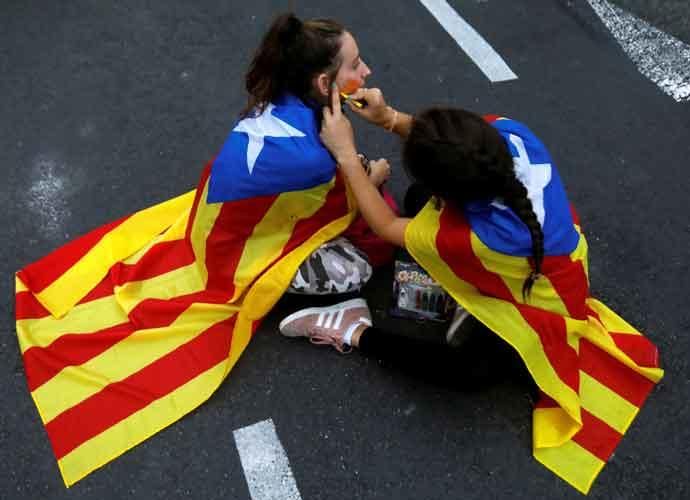 Manifestación independentista en el Paseo de Gracia de Barcelona