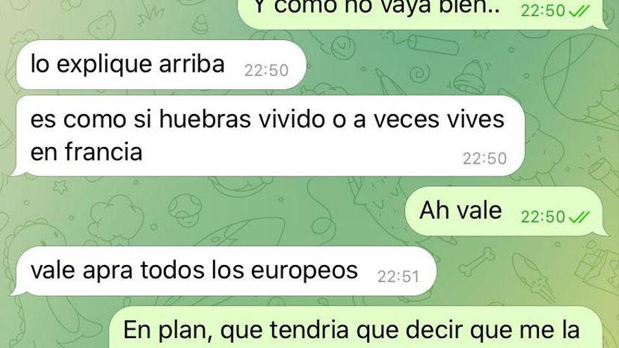 Conversación de Telegram.