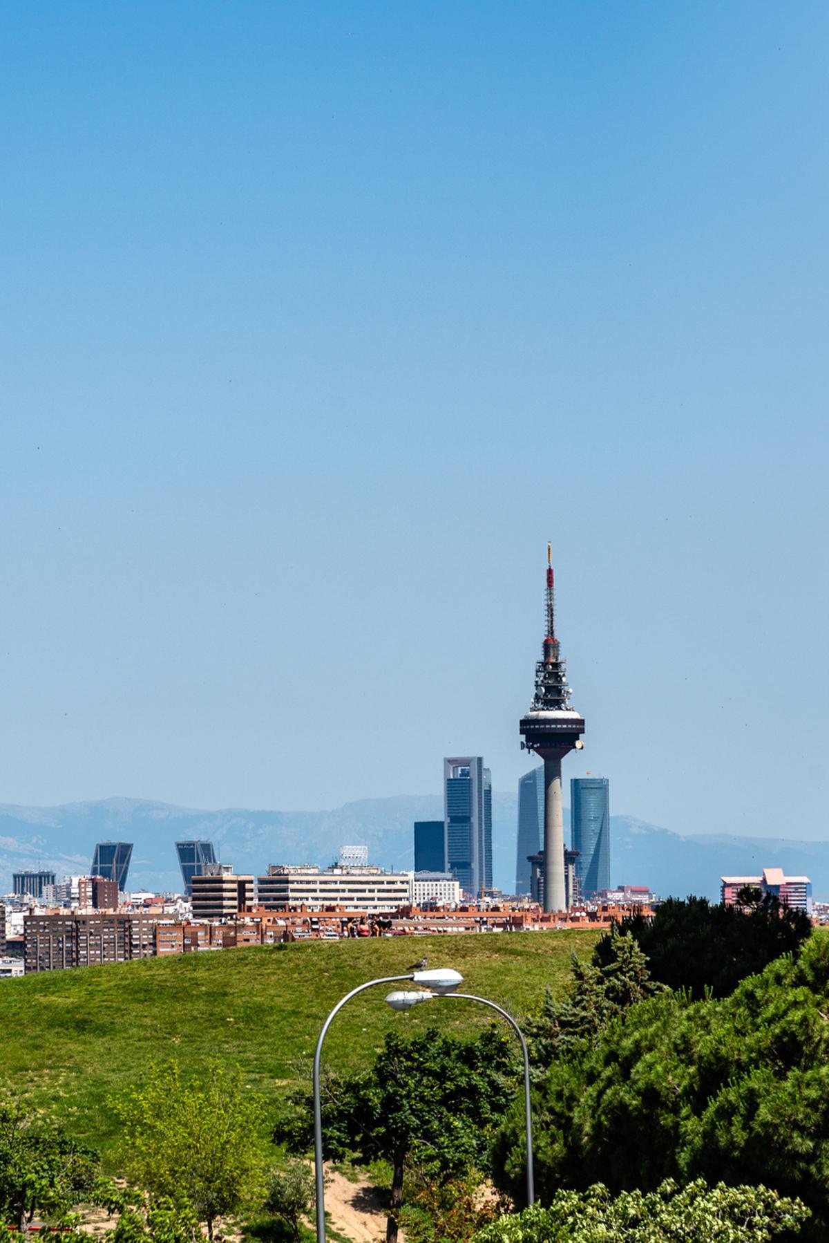 Vistas de Madrid desde el Parque Tio Pio, en Puente de Vallecas