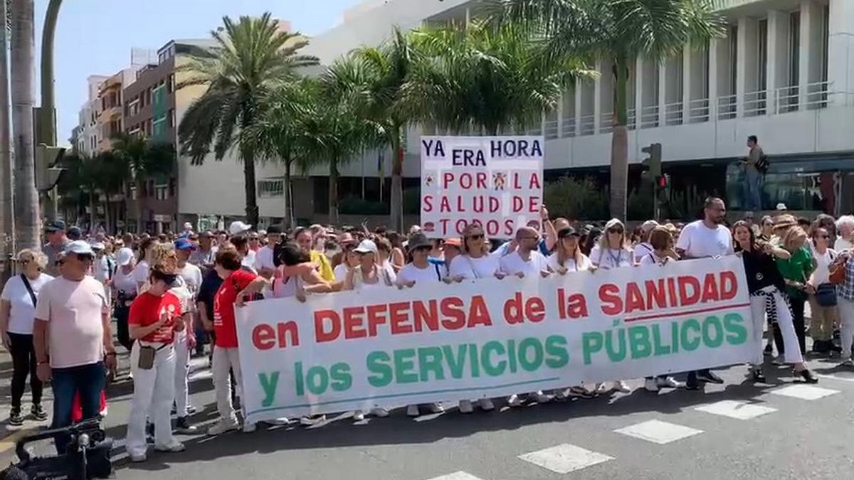 Manifestación en defensa de los Servicios Públicos en Las Palmas de Gran Canaria