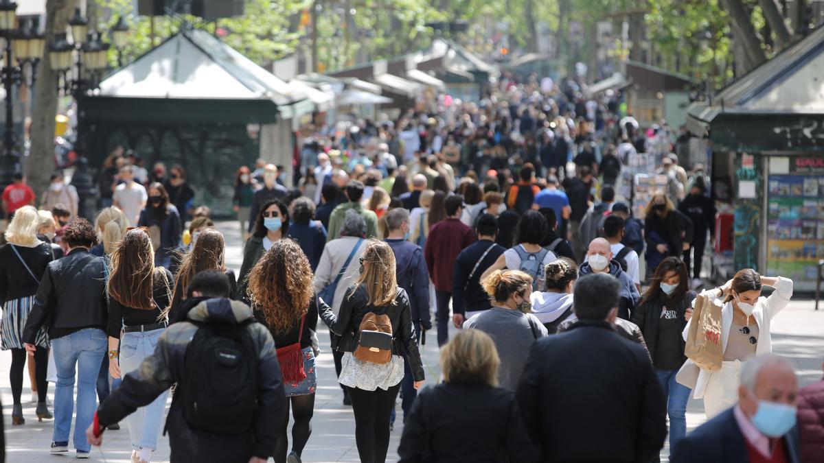 Ambiente en la Rambla de Canaletes