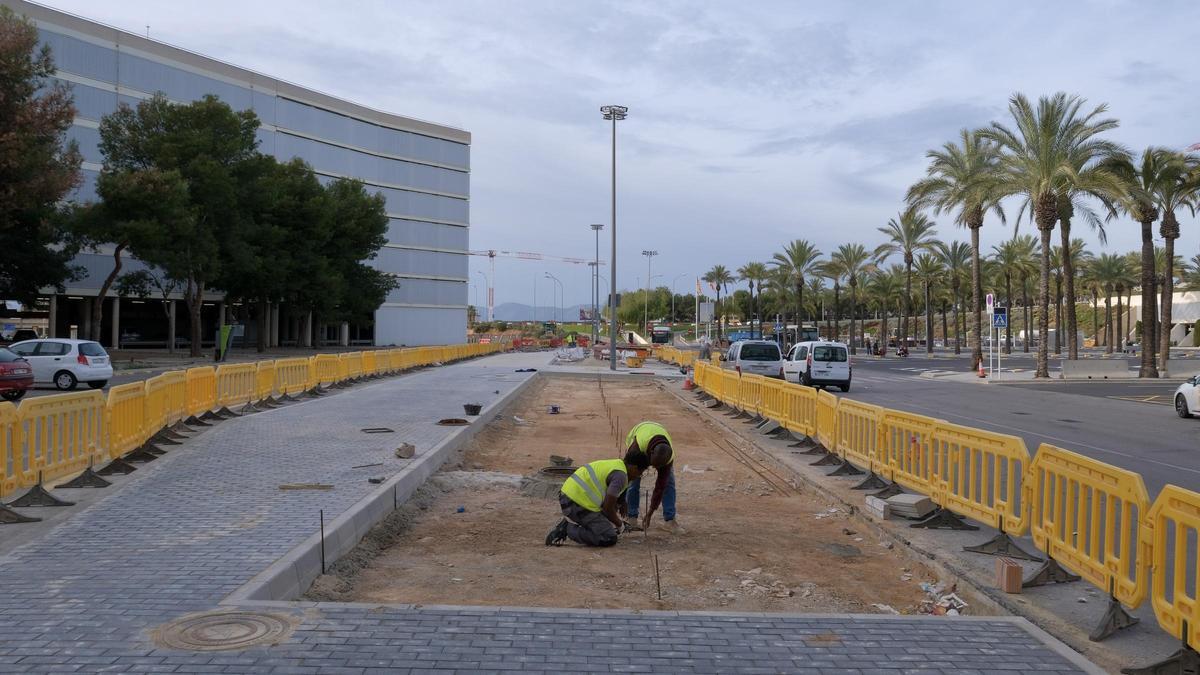 Obras en la futura parada del bus de la EMT y de autobuses interurbanos