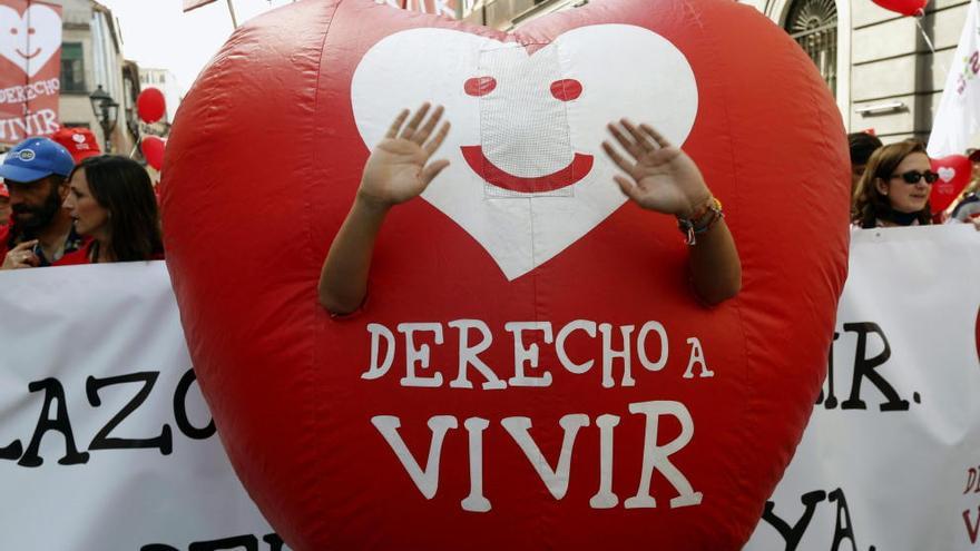 Una manifestación en contra del aborto.