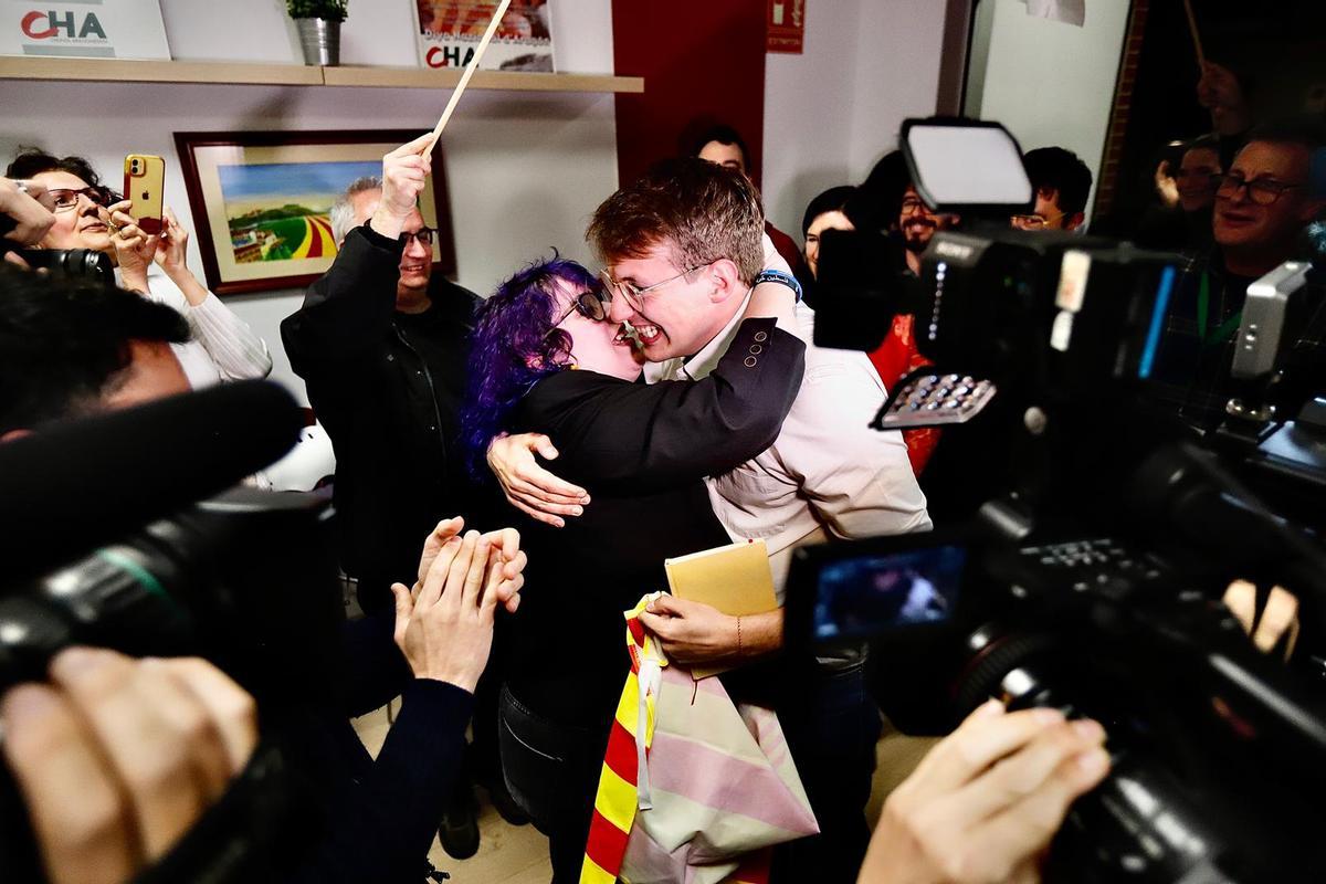 En imágenes | Euforia en Chunta Aragonesista (CHA) que duplica sus escaños