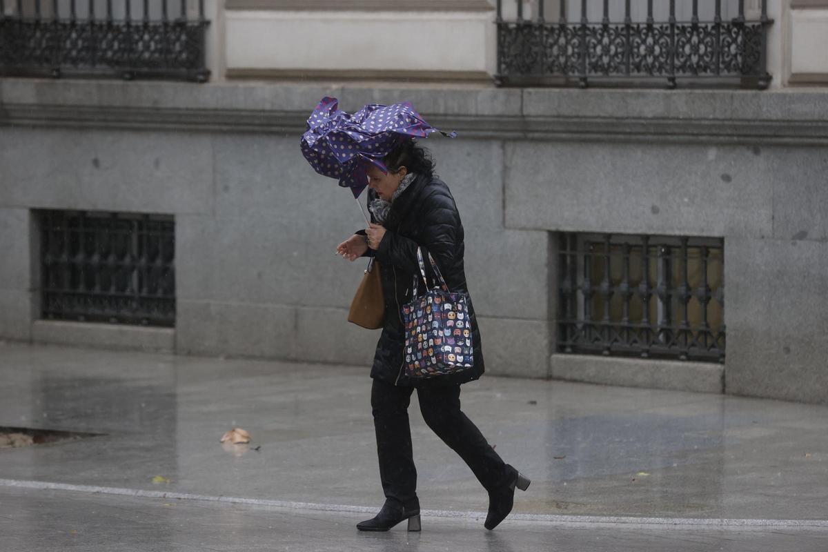 Efectos de la borrasca Ciarán en Madrid