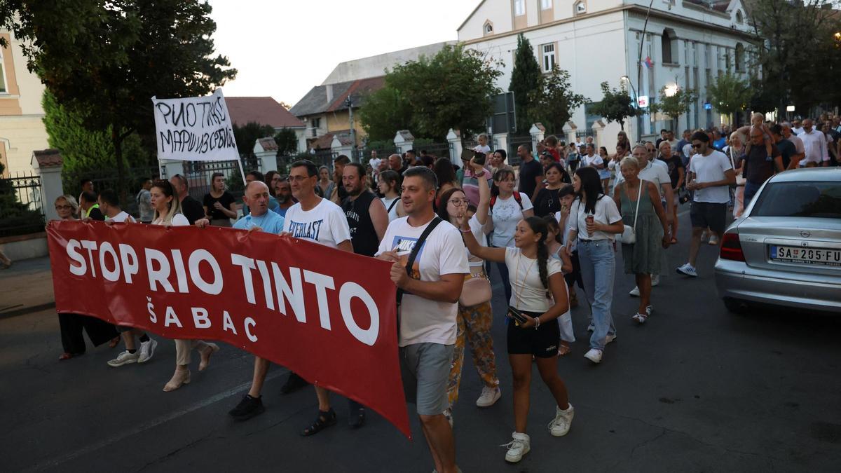 Los ciudadanos en Sabac contra el proyecto de Rio Tonte de extracción de litio en Serbia