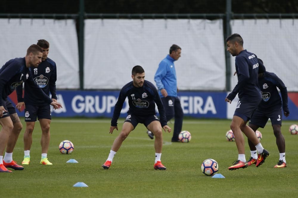 Entrenamiento táctico del Dépor para el Camp Nou