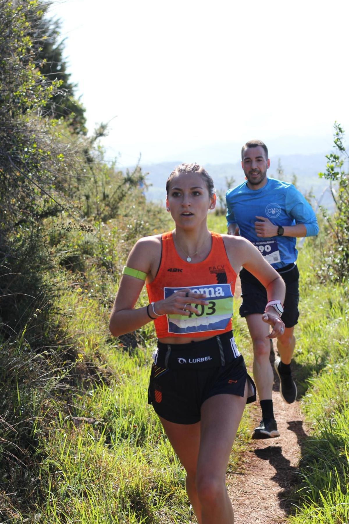 La atleta ilicitana en un momento de la prueba de Oviedo