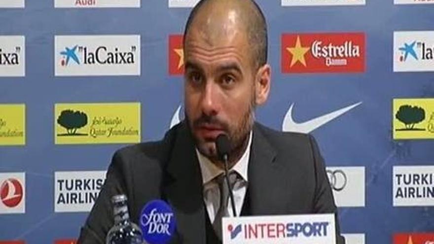 Guardiola: "Es un éxito absoluto estar a cinco puntos del Madrid, es un equipazo"