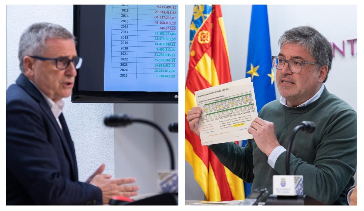 Los concejales Salvador Gregori y a la derecha Guillermo Barber, esta mañana en rueda de prensa.