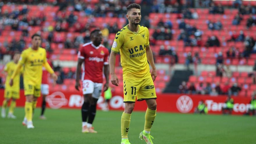 Liberto Beltrán, durante el partido ante el Nástic