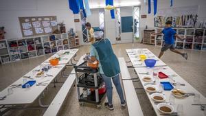 Comedor de la escuela pública Turó Blau, gestionado por Fundesplai, este curso.