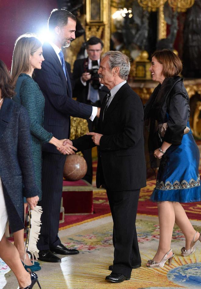 Jesús Mariñas con los reyes Felipe y Letizia, en el Día de la Hispanidad de 2014