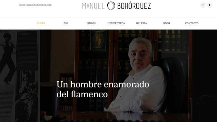 Página principal de la nueva web de Manuel Bohórquez.