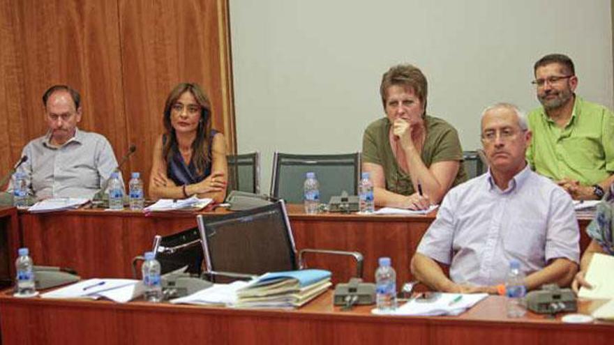 Una silla separa pleno tras pleno a los dos concejales expulsados por CLr-Claro, Bob Houliston y Asun Mayoral, de la fila que ocupan junto a Los Verdes y a los liberales