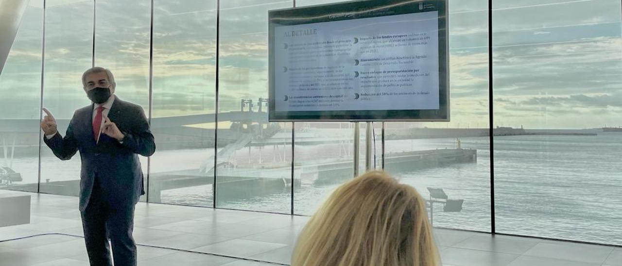 El vicepresidente canario y consejero de Hacienda, Presupuestos y Asuntos Europeos, Román Rodríguez, en el foro.