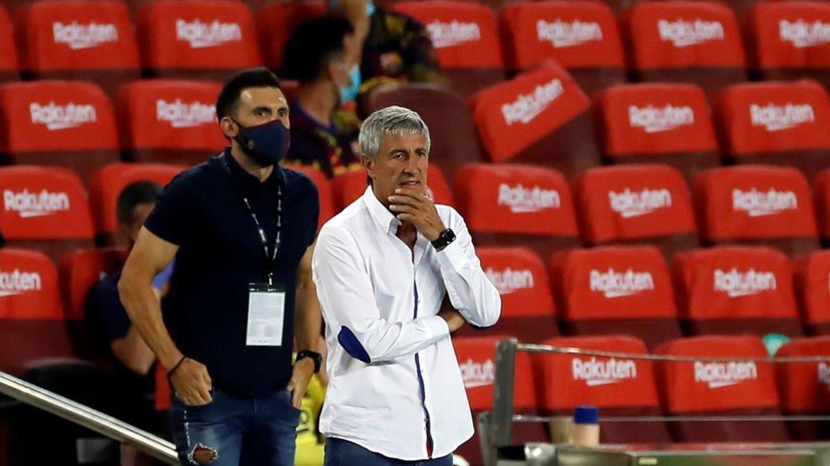 Setién, en el partido ante Osasuna