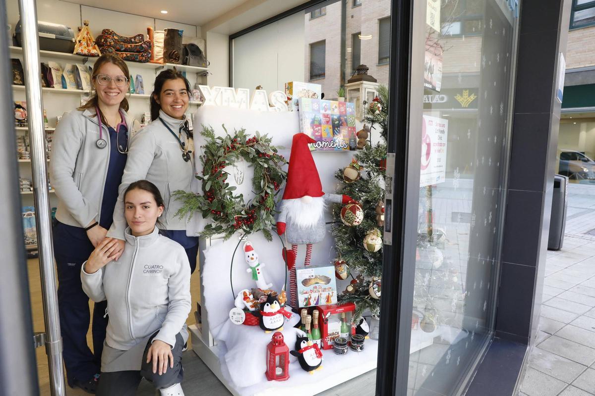 Los comercios de La Calzada animan la Navidad con sus escaparates de concurso (en imágenes)