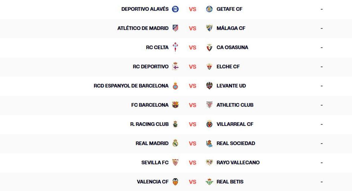 La primera jornada de LaLiga 2026/27, que sufrirá distintos aplazamientos