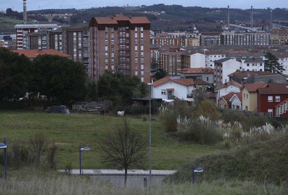 Vista parcial de los terrenos de La Grandiella donde se construirá el nuevo centro de FP.