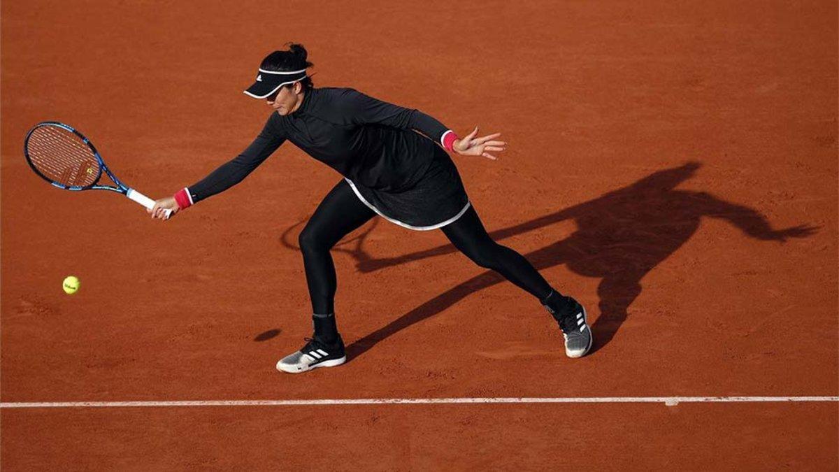 Muguruza, durante su partido de hoy