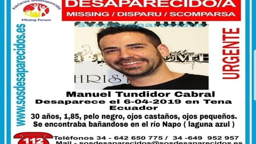 Se mantiene la búsqueda del joven español desaparecido en Ecuador