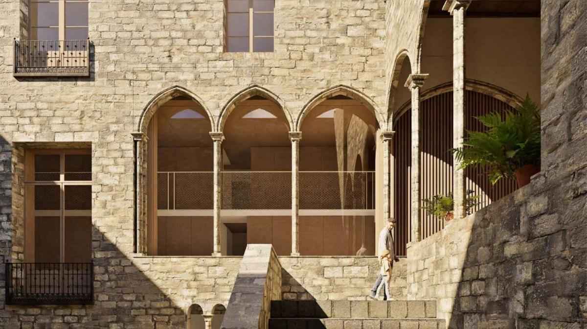 Recreación del Palau Requesens rehabilitado para acoger la Casa de les Lletres