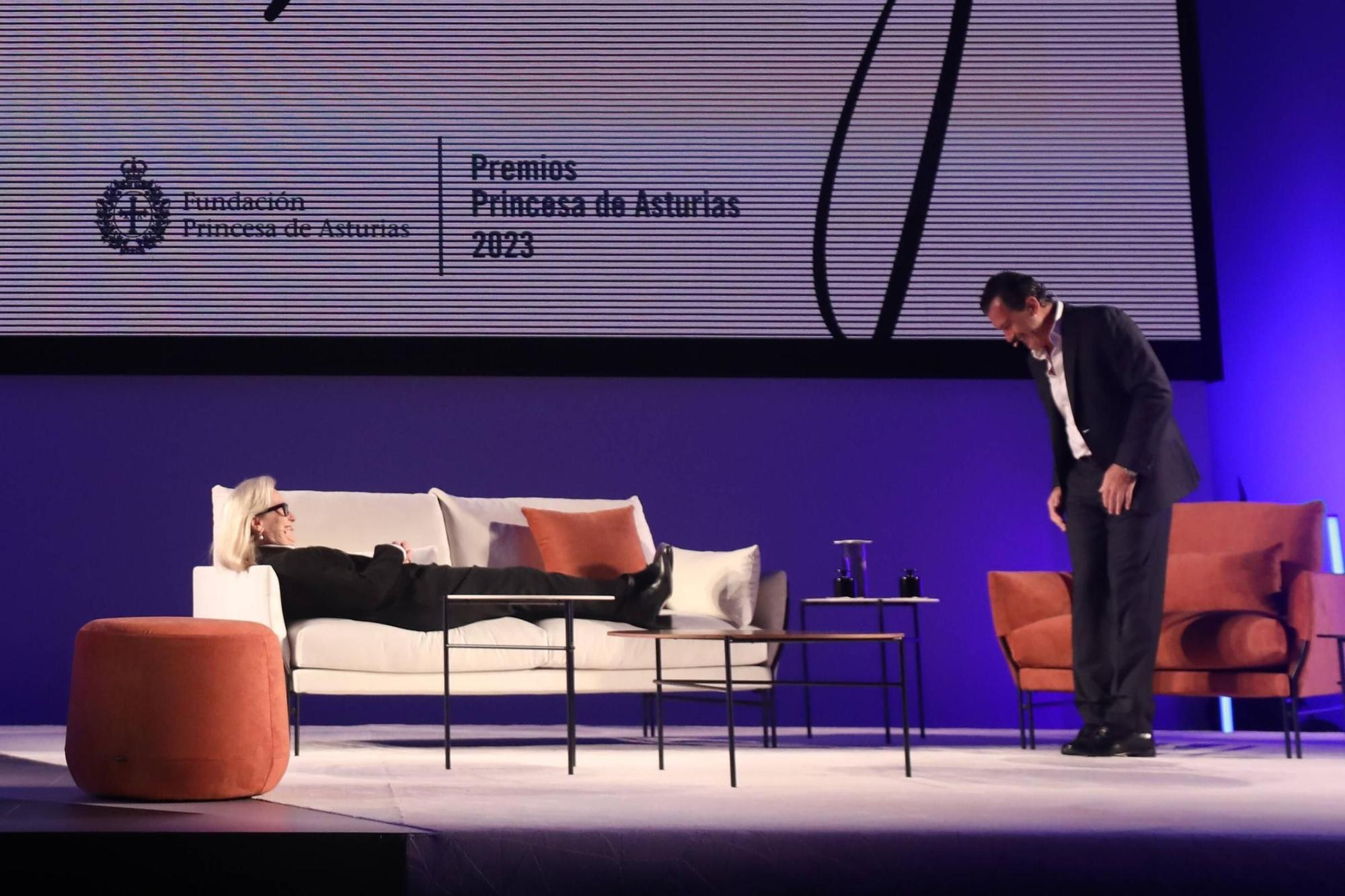 Encuentro entre Meryl Streep y Antonio Banderas en el Palacio de Congresos de Oviedo