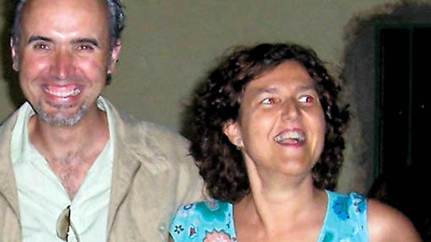 Inés Placeres Pérez y Vicente Robaina Suárez, en el pueblo majorero de Tiscamanita.