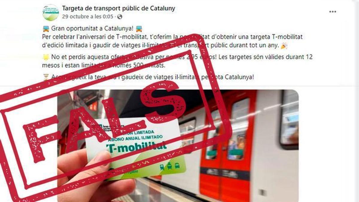 TMB denuncia en sus redes oficiales las estafas y suplantaciones de las que tiene conocimiento