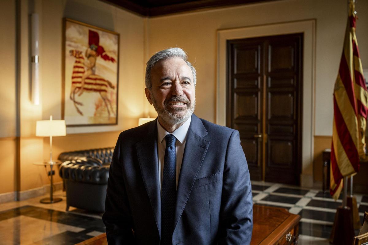 El presidente, antes de empezar la entrevista.