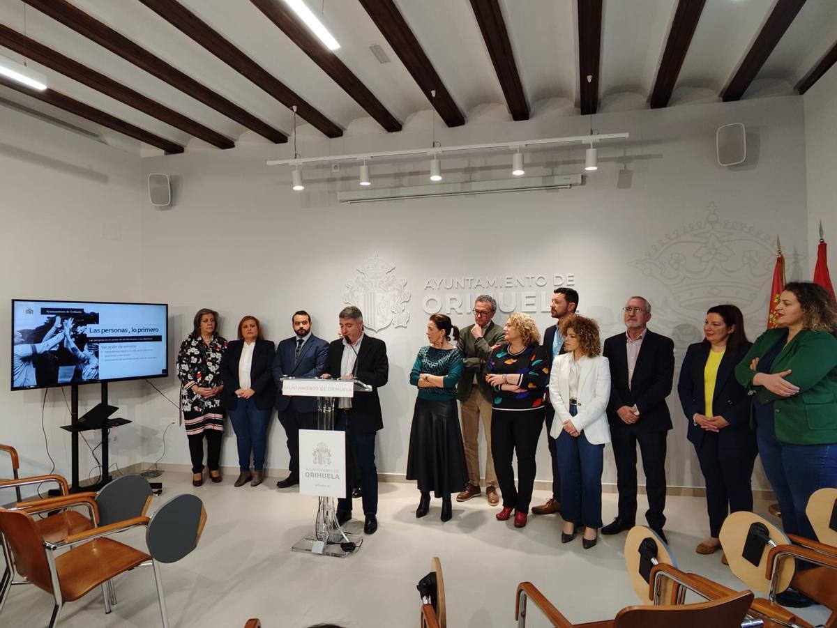 Equipo de gobierno en la rueda de prensa de presentación de los presupuestos