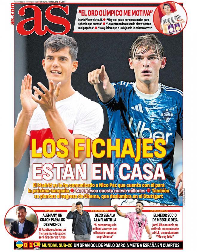 Estas son las portadas de la prensa deportiva de hoy